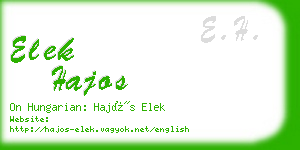 elek hajos business card